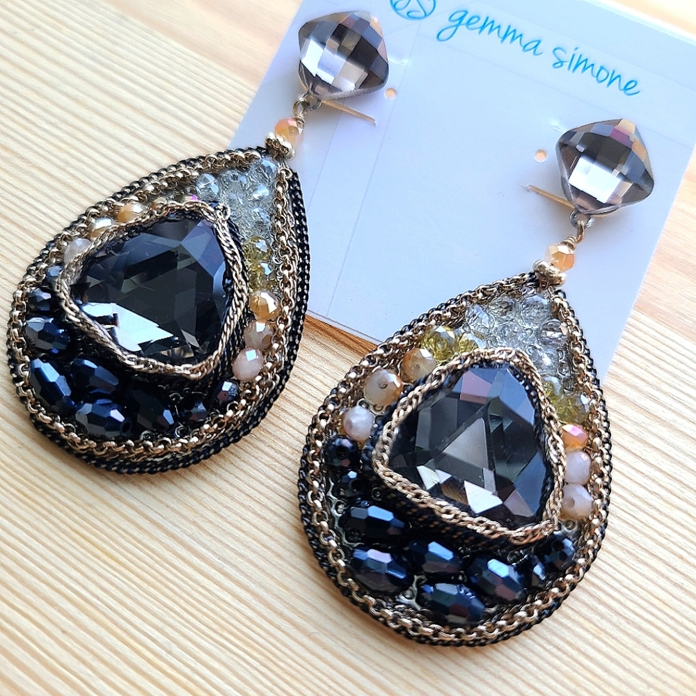 🎉HP🎉 NWT Gemma Simone Nadine Beaded Geode Earrings